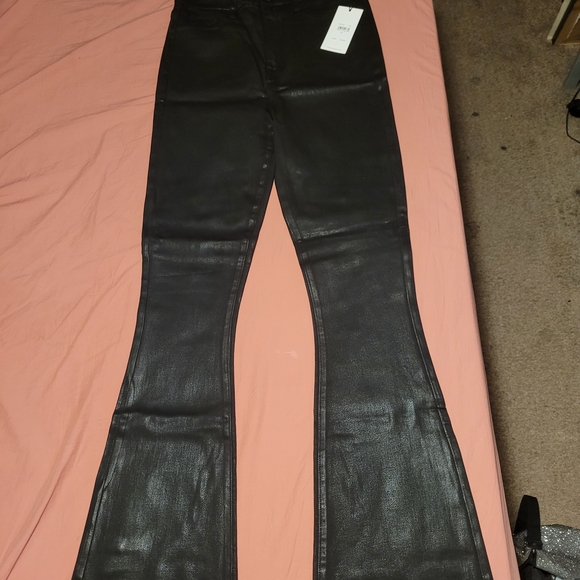 7 For All Mankind Black Flare Jeans — High-Rise Wide Leg - Picture 2 of 7